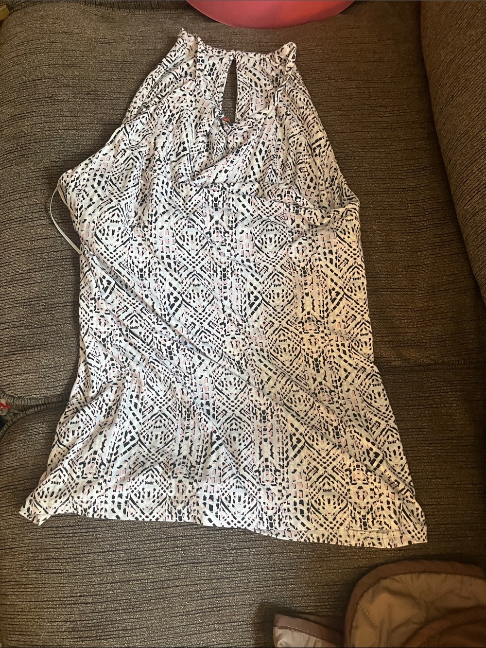 White Printed Halter Camisole Top